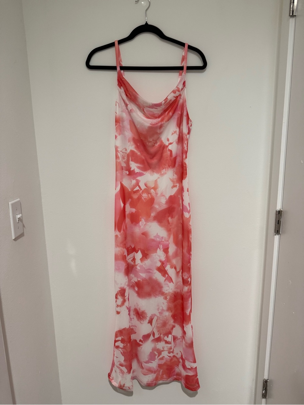Pink & White Watercolor Slip Dress